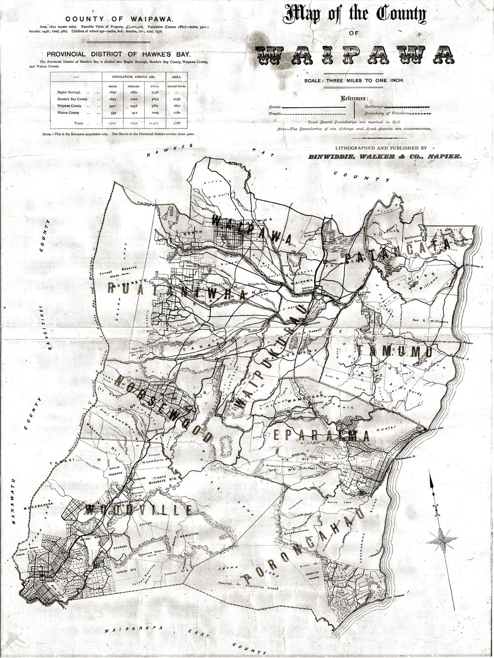 Waipawa County Map Central Hawkes Bay District Libraries Heritage 1046 Max