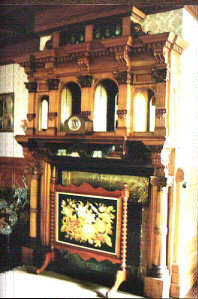 Billiard room fireplace