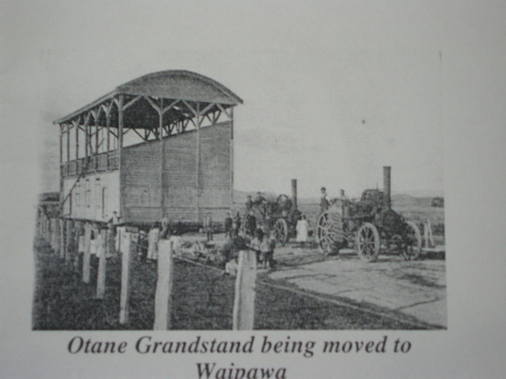 Otane Grandstand being moved to Waipawa