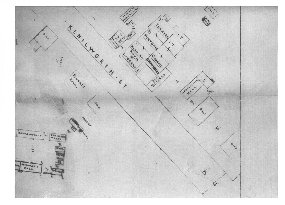 Surveyors drawing of Waipawa Town Hall