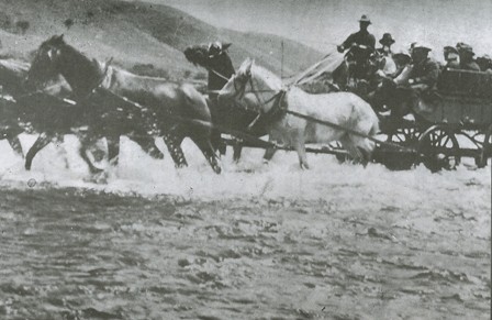 A coach and team on the Taihape run, 1896