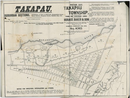 Map of Takapau Suburban Sections