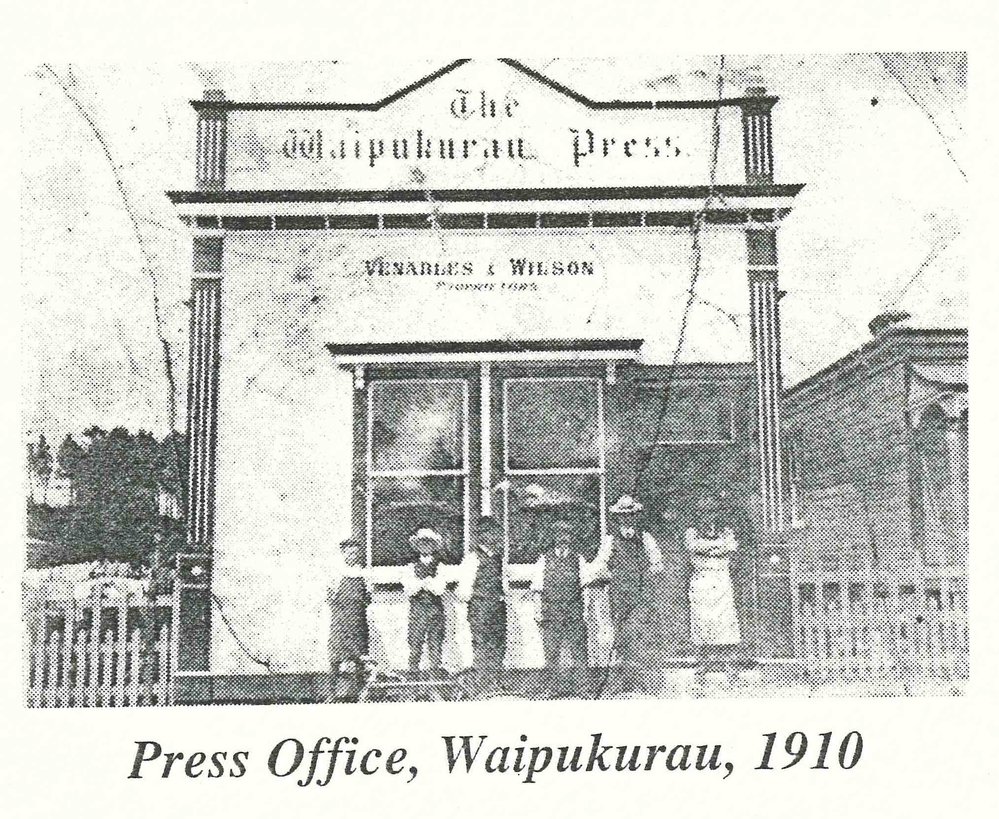Press Office, Waipukurau, 1910