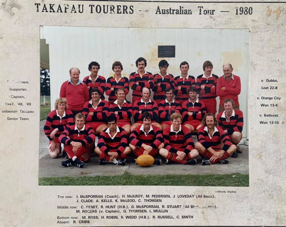 Takapau Tourers Rugby Club 1980