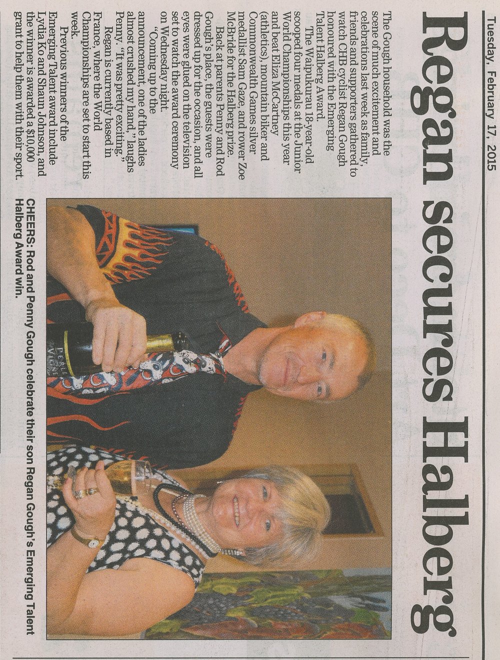 Regan secures Halberg