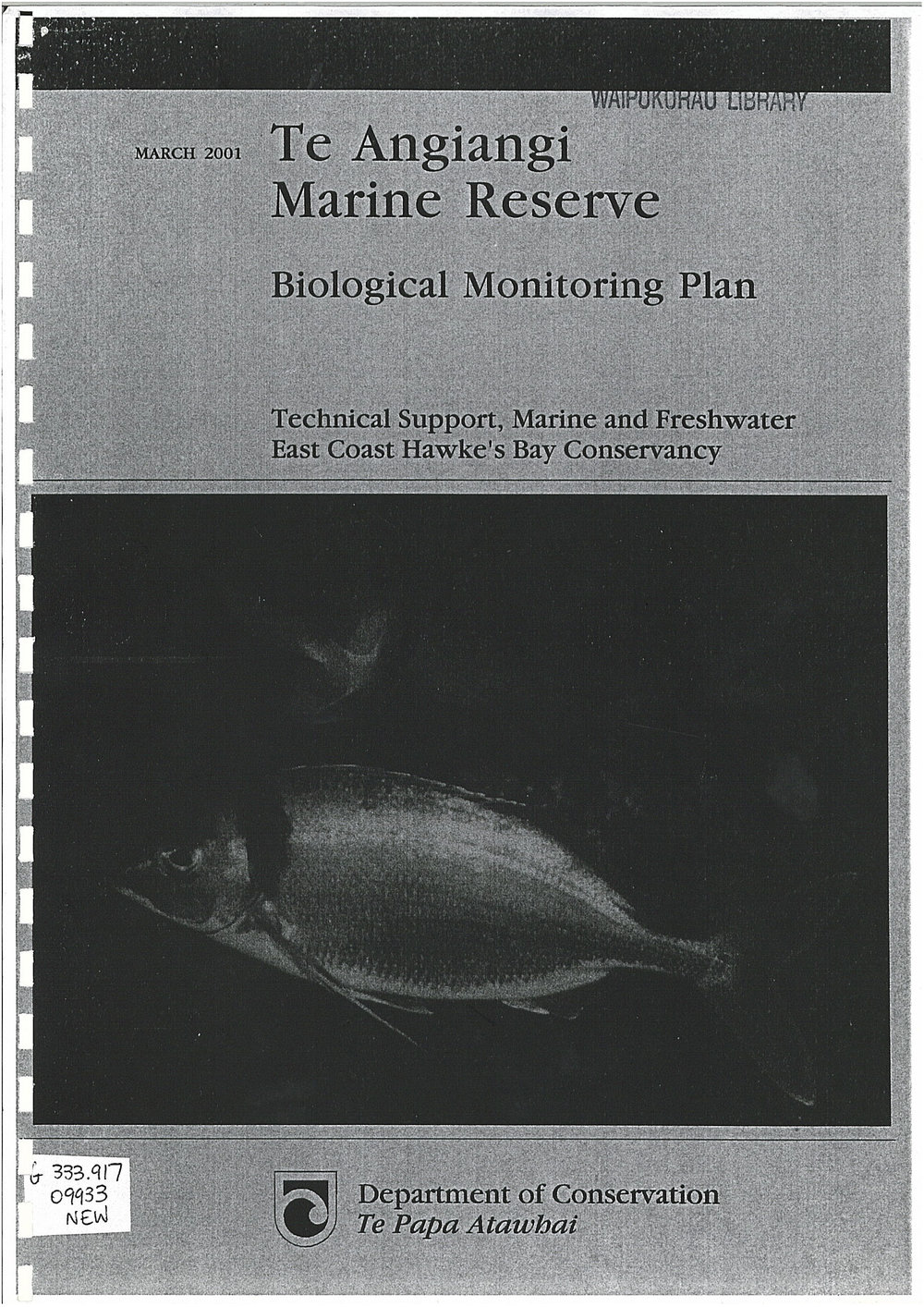 Te Angiangi Marine Reserve - Biological Monitoring Plan