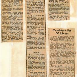 Holiday Reading, No date yet... Waipukurau Town Clerk... Consistent Use...