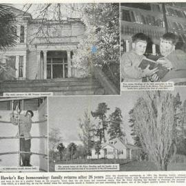 1957 newspaper pictures about the Harding Family returning to Mount Vernon