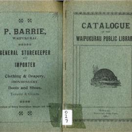 Catalogue of the Waipukurau Public Library 1906