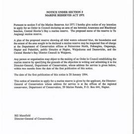 Te Angiangi - Application to Apply for a Marine Reserve