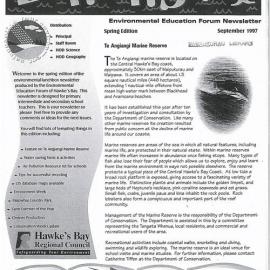 Te Angiangi Marine Reserve - Environmental Education Forum Newsletter - Sept 1997