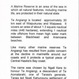 Te Angiangi Marine Reserve - Information