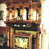 Billiard room fireplace