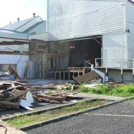 The demolition of the backwall & stage of the Waipawa Municipal Theatre