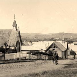 OLD WAIPAWA - LOOKING DOWN KENILWORTH STREET - THE WAIPAWA SCHOOL ON THE WAVERLEY STREET CORNER